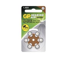 6 ks Baterie do naslouchadel ZA312 GP HEARING AID 1,45V/160 mAh