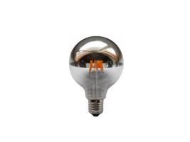 ACA LED Half Silver Globe G95 E27 6W DIM 2700K Teplá bílá