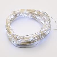 ACA Lighting 200 CW solární LED, řetěz, na baterie, 8 funkcí, stříbrný kabel, IP44, 20m plus 2m X0420024