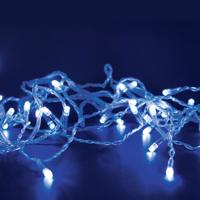 ACA Lighting 300 LED řetěz (po 5cm), modrá, 220-240V plus 8 programů, IP44, 15m, čirý kabel X08300622 Čirá