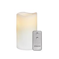 ACA Lighting bílá svíčka, 1 LED na baterie 2xAA plus dálkové ovládání, teplá bílá, IP20, pr.7.5x15cm F0711516 Teplá bílá