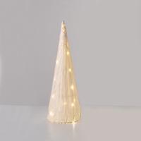 ACA Lighting bílý papírový kuželový strom 20 mini WW LED na baterie 3xAA, IP20 pr.18.5x50cm X112011321 Teplá bílá
