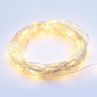 ACA Lighting LED dekorační řetěz 2m, 20LED, 2xAA, teplá bílá, bez funkcí, stříbrná [X0120111] Teplá bílá