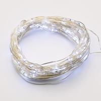 ACA Lighting LED dekorační řetěz 5m, 50LED, 3xAA, studená bílá, bez funkcí, stříbrná [X0150211] Studená bílá