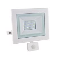 ACA Lighting LED reflektor s čidlem bílá IP66 50W 3.000K 230V 4000Lm X5030WS