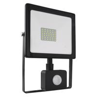 ACA Lighting LED venkovní reflektor Q 30W/230V/3000K/2400Lm/110°/IP66, pohybový senzor, černý