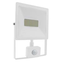 ACA Lighting LED venkovní reflektor Q 50W/230V/3000K/4000Lm/110°/IP66, pohybový senzor, bílý