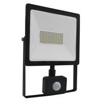 ACA Lighting LED venkovní reflektor Q 50W/230V/3000K/4000Lm/110°/IP66, pohybový senzor, černý