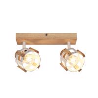 ACA Lighting nástěnné/stropní svítidlo 2XE14 dřevo plus bílý kov 9X32X14CM TALOS GN46S2WW