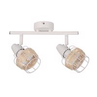 ACA Lighting nástěnné/stropní svítidlo 2XE14 ratan plus bílý kov 9X27X16CM ZORBAS GN19S2WH