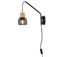 ACA Lighting nástěnné svítidlo 1XE14 korek plus černý kov 9X24X24CM MARACU GN51W1CB