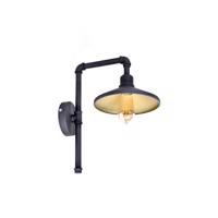 ACA Lighting nástěnné svítidlo 1XE27 černá plus zlatý kov 33X22X39CM PIPE AR4171W39BG