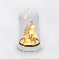 ACA Lighting plastová sněžná koule se soby, 8 MINI LED na baterie 2xAAA, teplá bílá, IP20, pr.12x18cm XPDEERSWW3A Teplá bílá