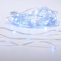 ACA Lighting SKIN LINE 100 LED řetěz CW 3AA na baterie 8 programů IP44 délka 10m 0,3m čirý kabel X0410021261 Studená bílá Čirá