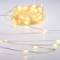 ACA Lighting SKIN LINE 100 LED řetěz WW 3AA na baterie 8 programů IP44 délka 10m 0,3m čirý kabel X0410011261 Teplá bílá Čirá