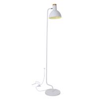 ACA Lighting stojací lampa LIGHTING 1XE27 bílá kov plus dřevo 30X28XH157CM BLASE EF36F1157WW