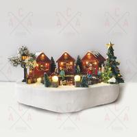 ACA Lighting Vánoční LED vánoční trh s bruslaři X0313 Teplá bílá