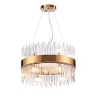 ACA Lighting závěsné svítidlo 12XG9 křišťál plus mosaz kov D50XH110CM DYNASTY EG18412P50AB Čirá