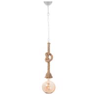 ACA Lighting závěsné svítidlo 1XE27 kov bílá plus SINGLE BRAIDED lano plus řetěz H100CM 50WRCN