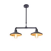 ACA Lighting závěsné svítidlo 2XE27 černá plus zlatý kov 63X22XH92CM PIPE AR4172P63BG