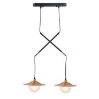 ACA Lighting závěsné svítidlo 2XG9 mosaz/černý kov plus sklo 47X20XH128CM LAYLA HL4312P46BB