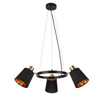 ACA Lighting závěsné svítidlo 3XE14 černý kov plus stínítko D63XH100CM NORMA EG213P63BK