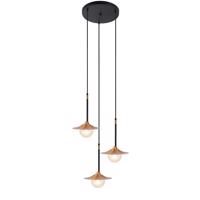 ACA Lighting závěsné svítidlo 3XG9 mosaz/černý kov plus sklo D45XH106CM LAYLA HL4313P35BB