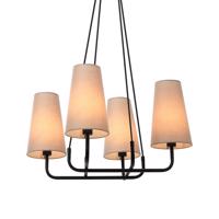 ACA Lighting závěsné svítidlo 4XE14 černý kov plus béžové stínítko 57X57XH110CM TUSCAN HL35424P59BG