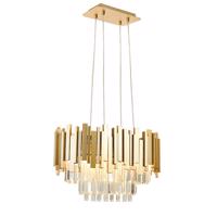 ACA Lighting závěsné svítidlo 4XE14 křišťál plus zlatý kov 50X30XH100CM EMPIRE EG6174P50CG Čirá