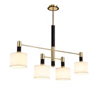 ACA Lighting závěsné svítidlo 4XE14 zlatá/černý kov plus bílé stínítko D100XH83CM MIZAR EG224P100BG