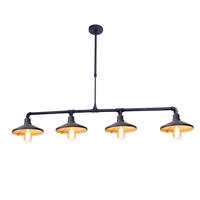 ACA Lighting závěsné svítidlo 4XE27 černá plus zlatý kov 130X22XH92CM PIPE AR4174P130BG