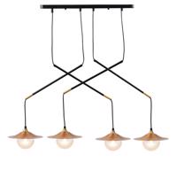 ACA Lighting závěsné svítidlo 4XG9 mosaz/černý kov plus sklo 97X20XH128CM LAYLA HL4314P96BB