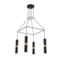 ACA Lighting závěsné svítidlo 4XGU10 černý kov 56X56XH150CM DA VINCI HM854P56BK