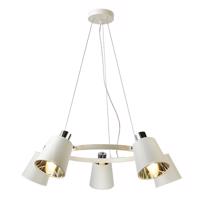 ACA Lighting závěsné svítidlo 5XE14 bílý kov plus stínítko D73XH100CM NORMA EG215P73WH