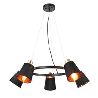 ACA Lighting závěsné svítidlo 5XE14 černý kov plus stínítko D73XH100CM NORMA EG215P73BK