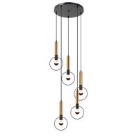 ACA Lighting závěsné svítidlo 5XE27 mosaz/černý kov D53XH176CM MIRACOLO HL39975P53BB