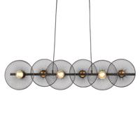 ACA Lighting závěsné svítidlo 6XE27 černý kov 103X35XH119CM KOBE HL45846P103B