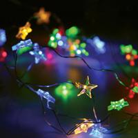 ACA Lightning LED vánoční dekorační girlanda RGB hvězdičky, RGB barva, 200 cm, IP20, 2xAA Čirá