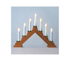 Adventní svícen "tažená" 2262-130.T dubový s taženou žárovkou LED FILAMENT, 7x34V/3W KONST