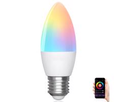 B.V. LED RGBW Stmívatelná žárovka C37 E27/6,5W/230V 2700-6500K Wi-Fi -