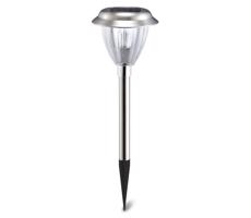 B.V.  - LED Solární lampa LED/0,08W/2V 40,4 cm 3000K IP44 chrom