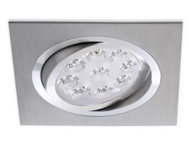 BPM Vestavné svítidlo Aluminio Plata, kartáč.hliník 9LEDx3W, 230V 3050LED.D40.3K