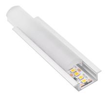 CENTURY AL PROFIL pro LED pásek 10mm plochý zapuštěný opálový kryt vypouklý 40d 24x13mm IP20 délka 2m CEN KPRI40G-2413