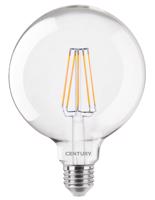 CENTURY LED FILAMENT GLOBE 125mm ČIRÁ 10W E27 6000K 1521Lm 360d 125x174mm IP20 CEN ING125-102760 Teplá bílá Čirá