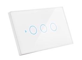 CENTURY Přepínač SMART zapuštěný trojitý-5A-220-240V IP20 ovládaný SMARTPHONEM přes WIFI nebo hlasem. Vhodný do instalční krabice BTICINO 503E 3 moduly. Tuya WiFi