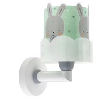 Dalber Dalber 61159H - Dětské nástěnné svítidlo BUNNY 1xE27/60W/230V zelená