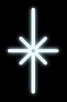 decoLED LED světelný motiv hvězda polaris, závěsná,14 x 25 cm, ledově bílá