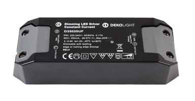 Deko-Light LED-napájení BASIC, DIM, CC, D35020UF/20W konstantní proud 350 mA IP20 stmívatelné 28-57V DC 9,80-20,00 W 862204