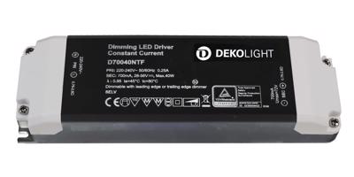 Deko-Light LED-napájení BASIC, DIM, CC, D70040NTF/40W konstantní proud 700 mA IP20 stmívatelné 28-56V DC 19,60-40,00 W 862208