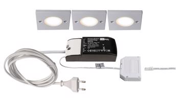 Deko-Light nábytkové přisazené svítidlo Fine I 3ks sada 220-240V AC/50-60Hz 3,00 W 2700 K 210 lm 60 stříbrnášedá RAL 7001 620012